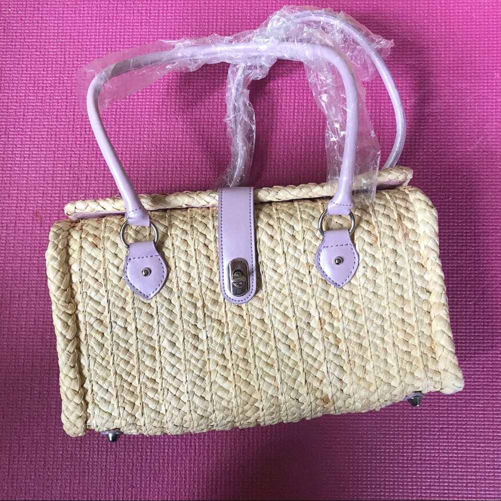 πHPπ πππ Woven Rattan Latch Satchel πππ - Picture 3 of 13